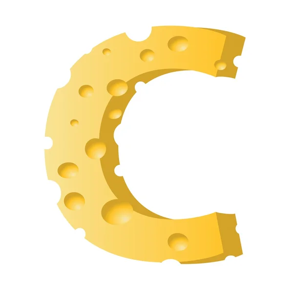 Cheese letter C — Stock Vector