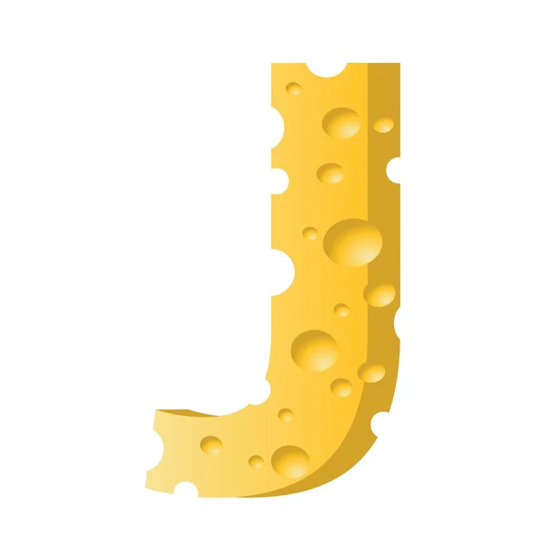 Letra de queso J — Archivo Imágenes Vectoriales