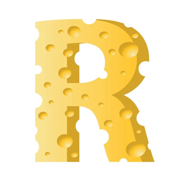 Cheese letter R — Stock Vector