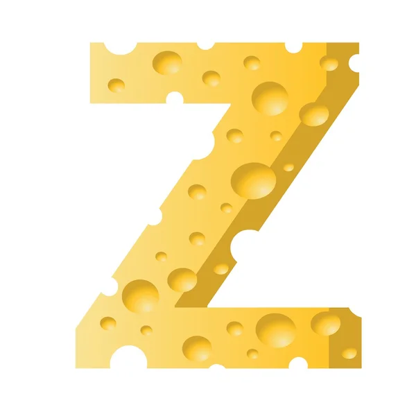 Cheese letter Z — Stock Vector