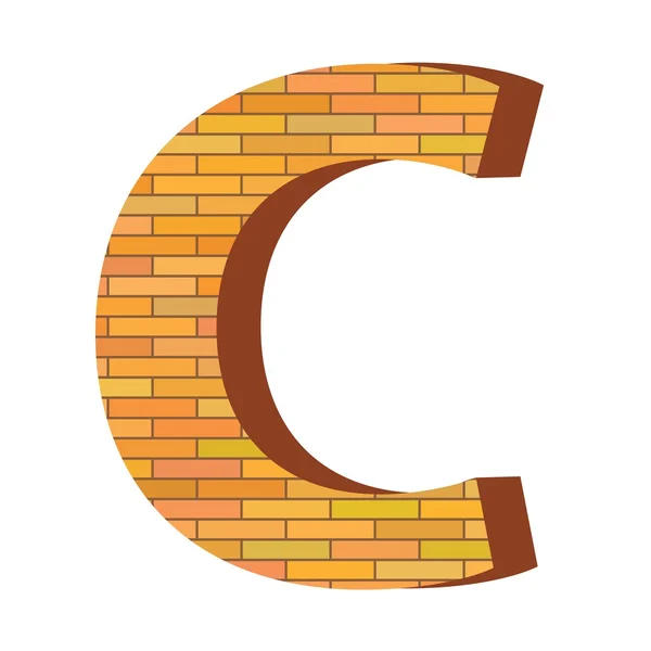 Brick letter C — Stock Vector