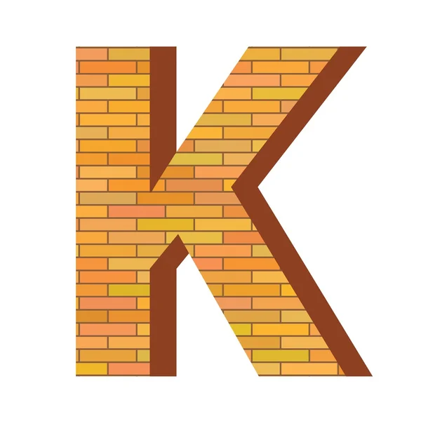 Brick letter K — Stock Vector