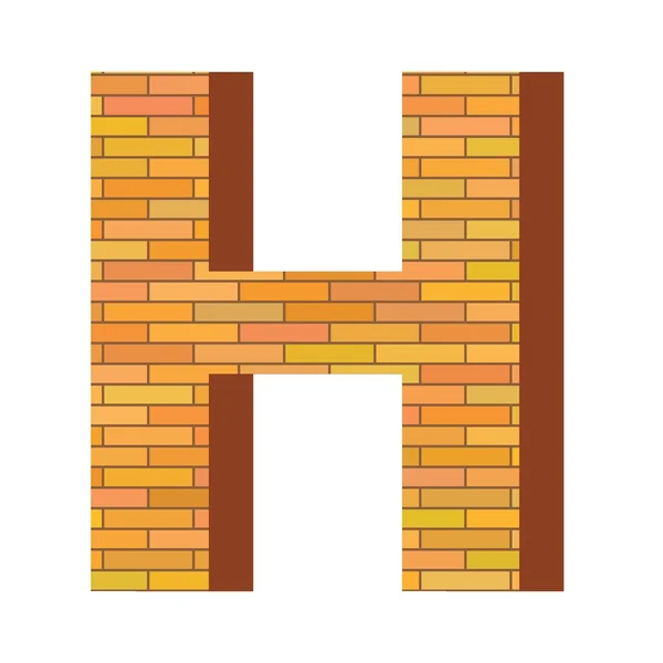 Ziegelbuchstabe h — Stockvektor