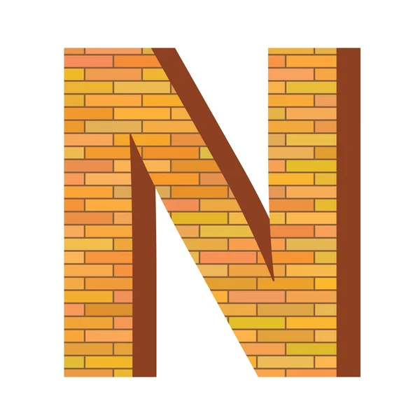 Brique lettre N — Image vectorielle