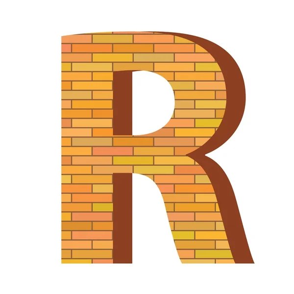 Brick letter R — Stock Vector