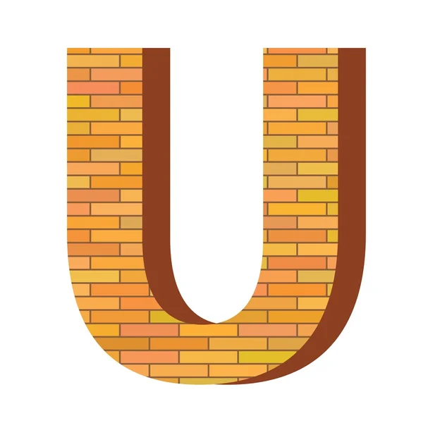 Brick letter U — Stock Vector