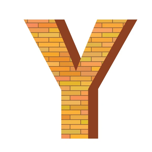 Brick letter Y — Stock Vector