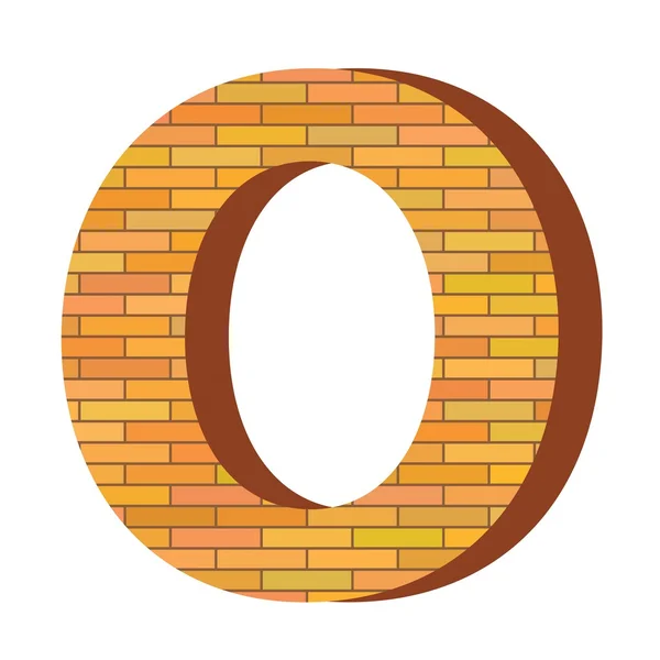 Brick letter O — Stock Vector