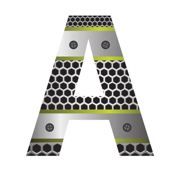 Perforated metal letter A — Stock Vector