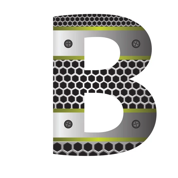 Perforated metal letter B — Stock Vector