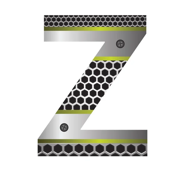 Perforated metal letter Z — Stock Vector