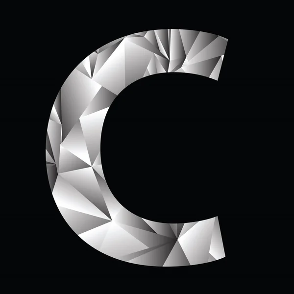 Crystal písmeno c — Stockový vektor