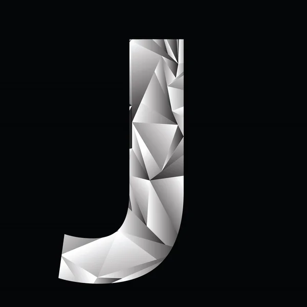 Crystal letter  J — Stock Vector