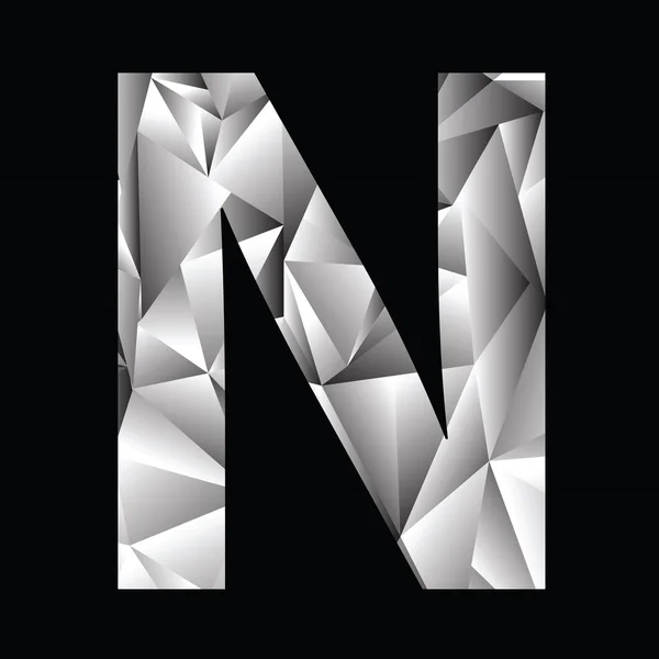 Cristal lettre N — Image vectorielle