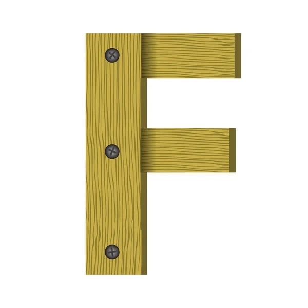 木材字母 f — 图库矢量图片