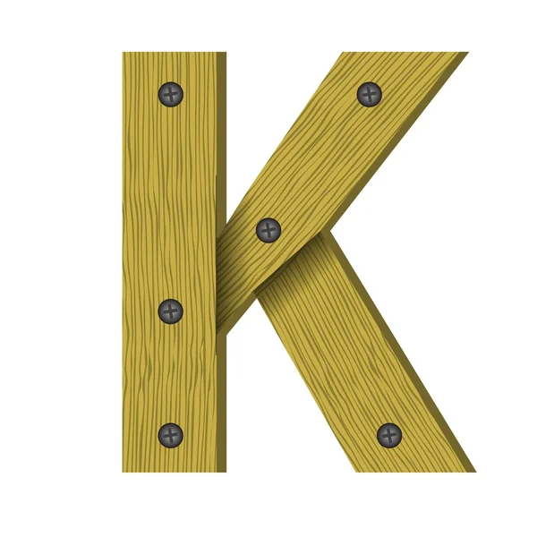 Wood letter K — Stock Vector