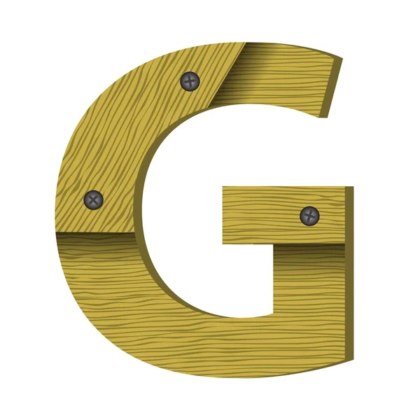 Letra de madera G — Vector de stock