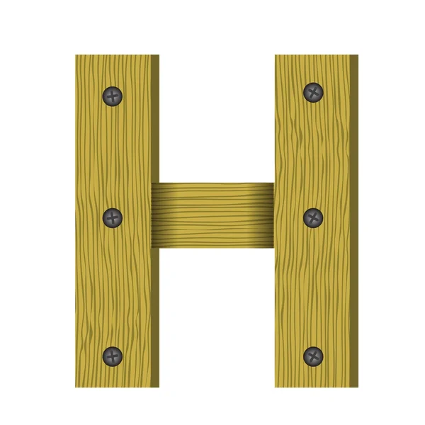 Holzbuchstabe h — Stockvektor