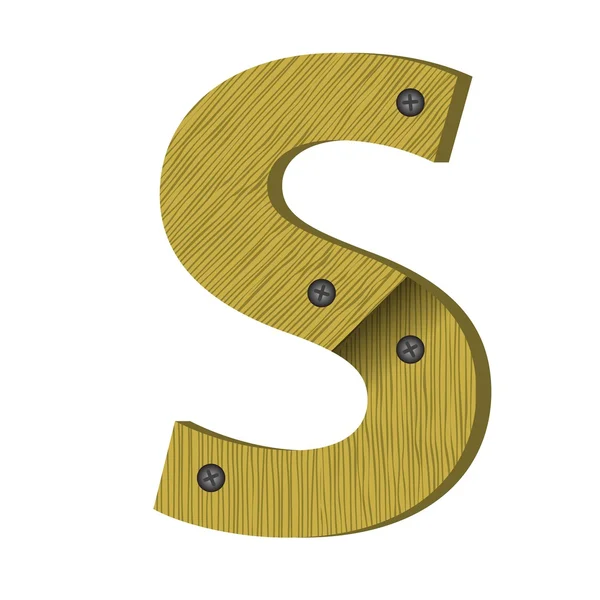 Wood letter S — Stock Vector