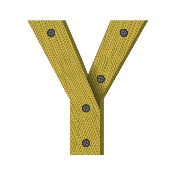Dřevo písmeno y — Stockový vektor