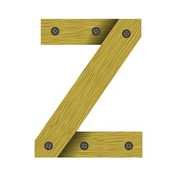 Letra de madeira Z — Vetor de Stock