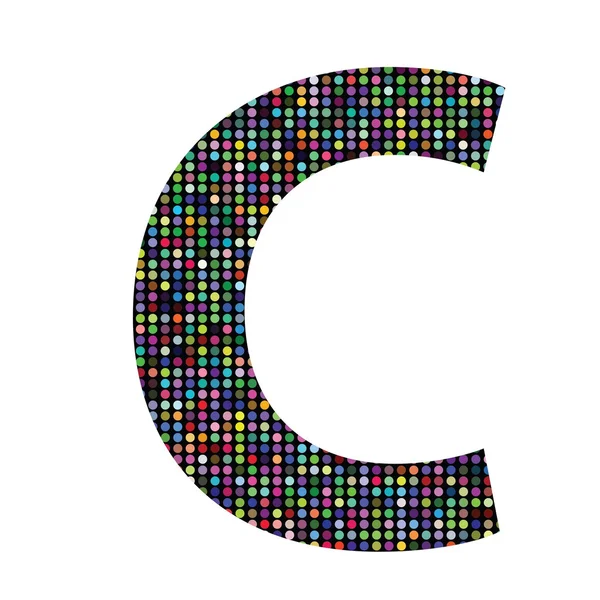 Vícebarevná písmeno c — Stockový vektor