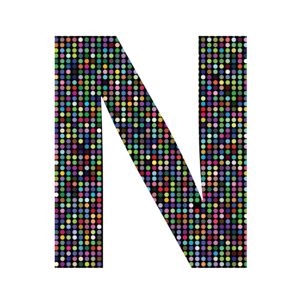 Multicolor letter N — Stock Vector