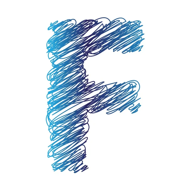 Зарисованная буква F — стоковый вектор