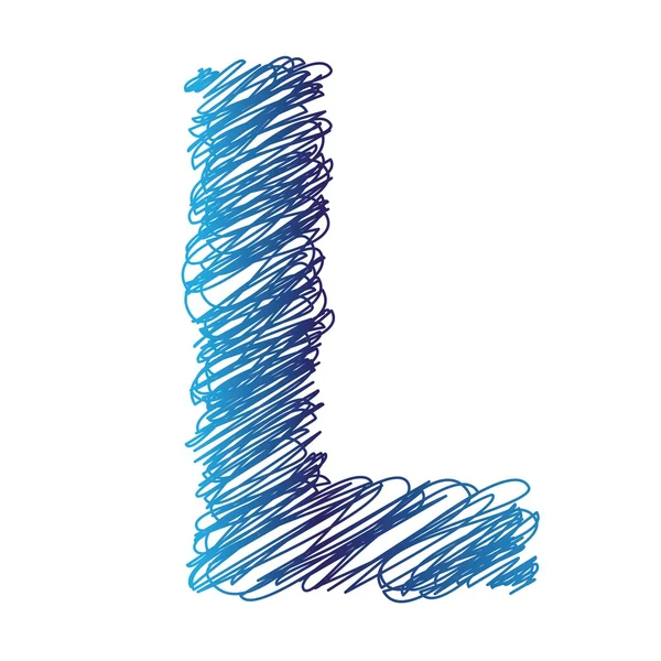 Sketched letter L — Stock Vector