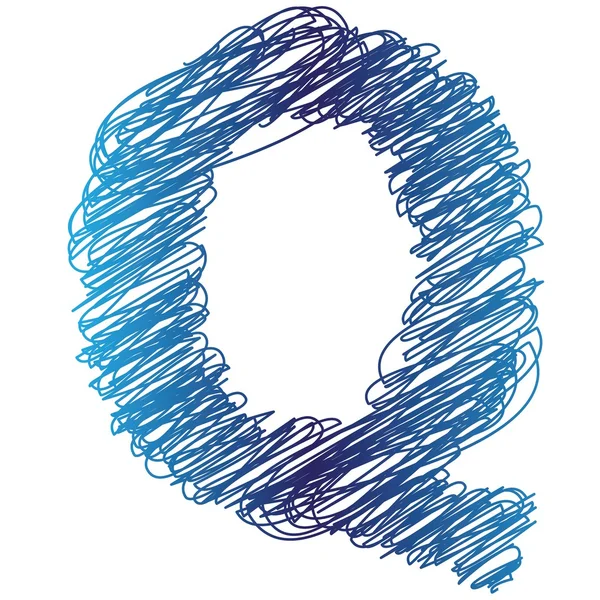 Sketched letter Q — Stock Vector