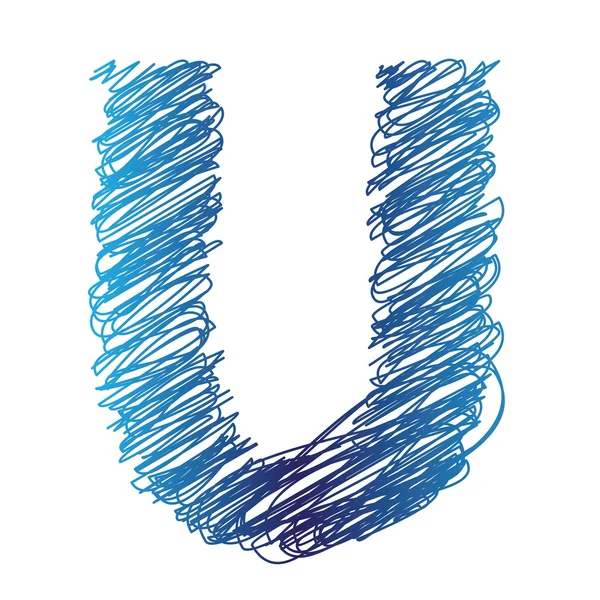 Sketched letter U — 图库矢量图片