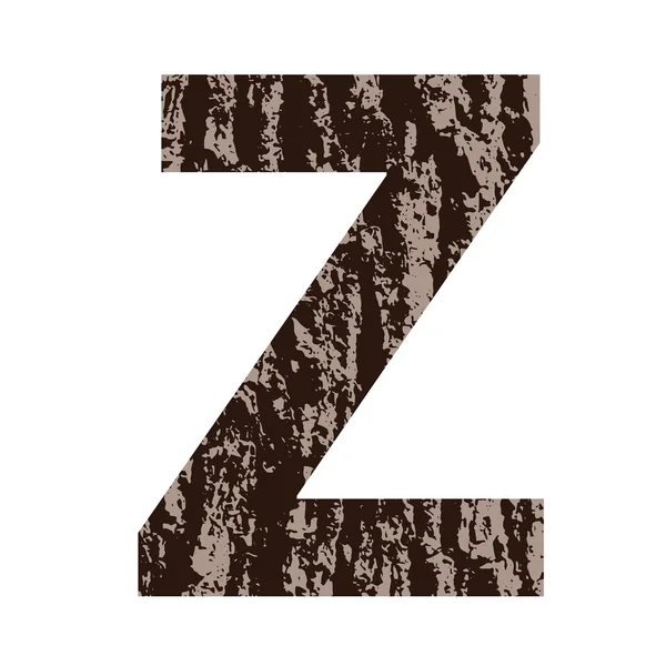 Letra Z feita de casca de carvalho — Vetor de Stock