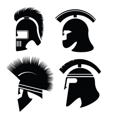 silhouettes of helmet clipart