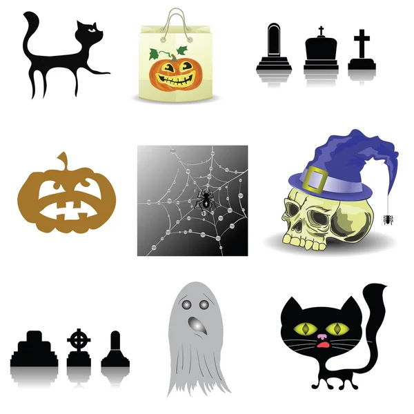 Halloween decoration set — Stock Vector