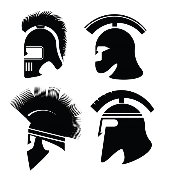 Silhouettes of helmet — Stock Vector