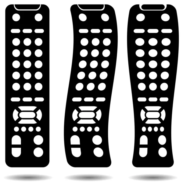 Silhouettes of TV remote — Stock Vector