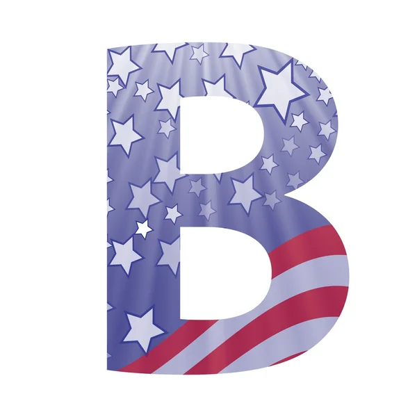 미국 국기 편지 B — 스톡 벡터