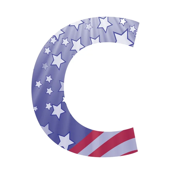 American flag letter C — Stock Vector