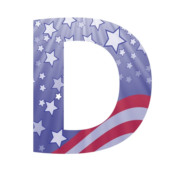 Amerikaanse vlag letter D — Stockvector