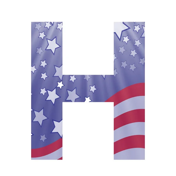 Amerikaanse vlag letter H — Stockvector