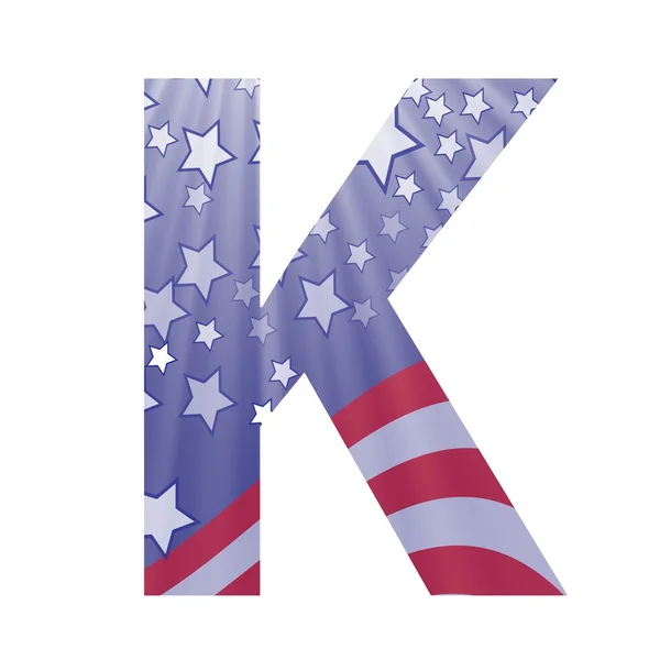 Bandeira americana letra K —  Vetores de Stock