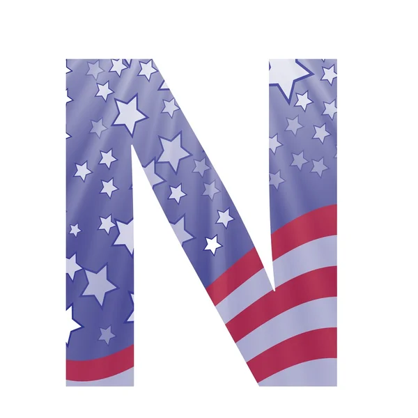 Amerikaanse vlag letter N — Stockvector