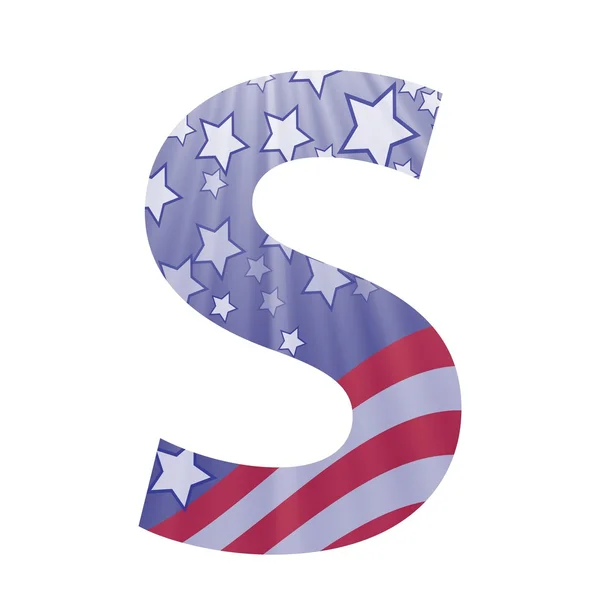 Amerikaanse vlag letter S — Stockvector