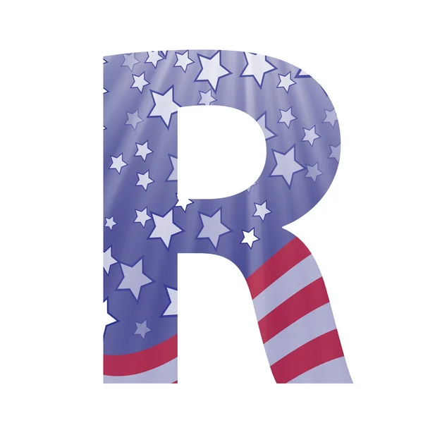 미국 국기 편지 R — 스톡 벡터