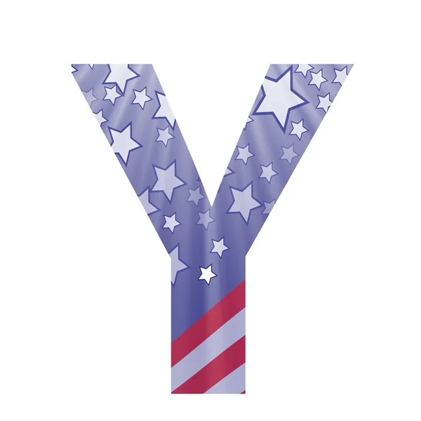 American flag letter Y — Stock Vector