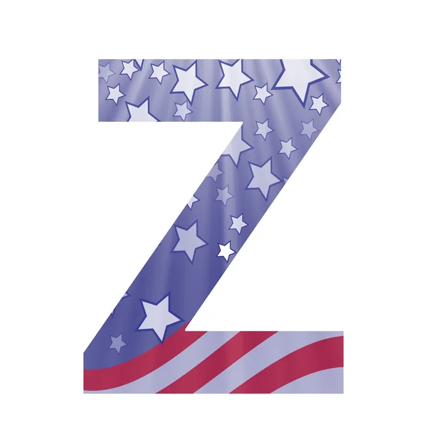 American flag letter Z — Stock Vector