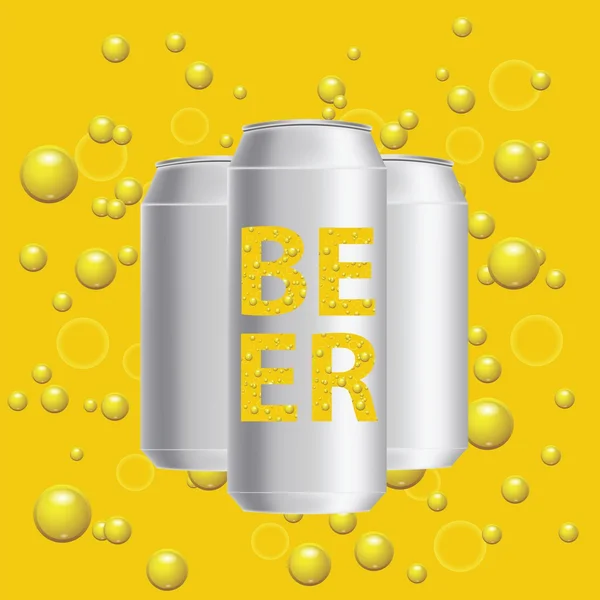 Latas de cerveza — Vector de stock