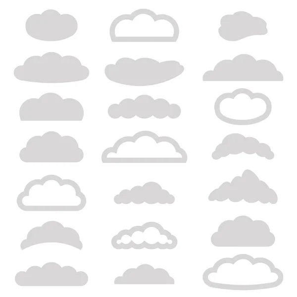 Conjunto de iconos de nubes — Archivo Imágenes Vectoriales