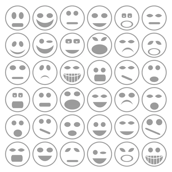 Conjunto de caras sonrientes iconos — Vector de stock