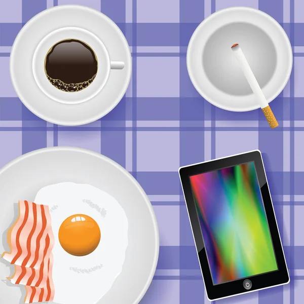 Desayuno con huevos y tocino — Archivo Imágenes Vectoriales